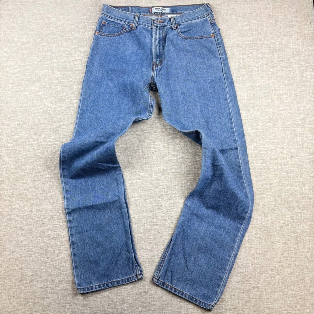 Vintage Levis 505 Mens 34x34 Light Distress Jeans Thigh Faded Festival Denim